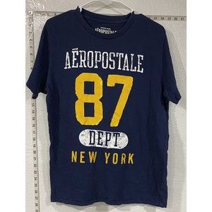 Aeropostale 87 Dept New York Mens Size Medium Blue Yellow Y2K